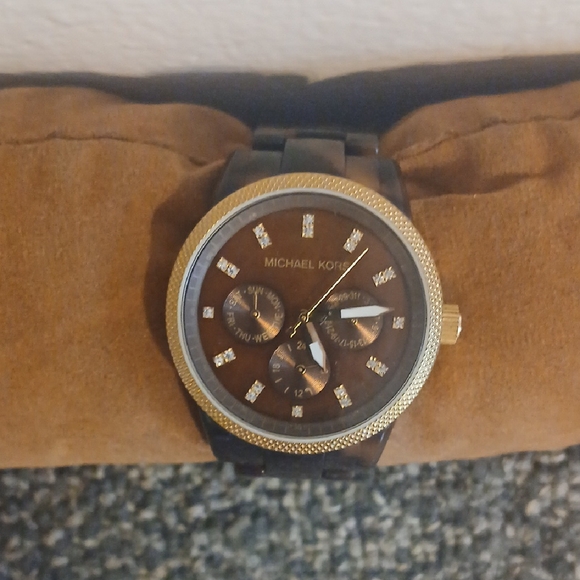 Michael Kors Tortiose Brown and Gold Ritz Watch MK 5038 - Picture 1 of 7
